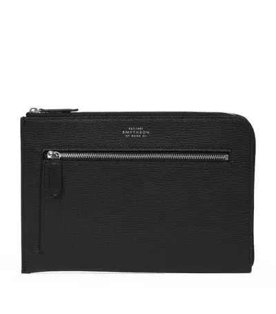 Smythson Leather Organiser Pouch In Black