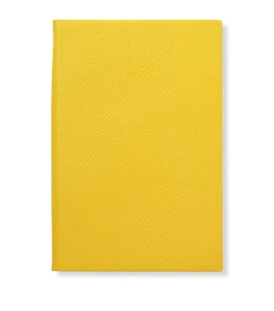 Smythson Panama Leather Chelsea Notebook In Yellow