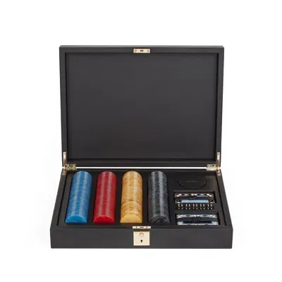 Smythson Poker Set In Panama In Black