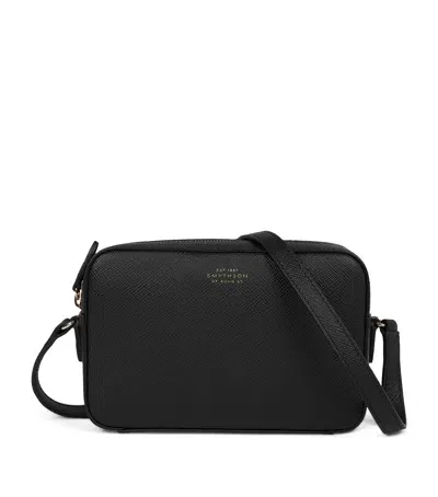 Smythson Small Leather Camera Bag In Black