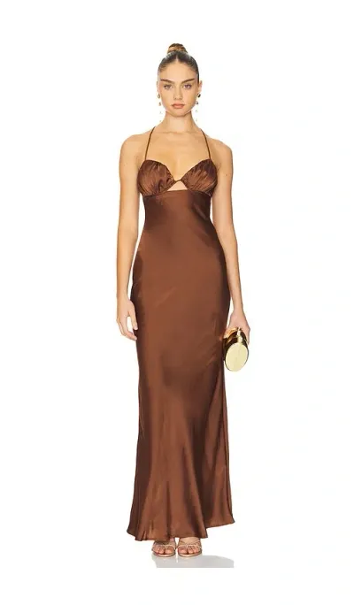 Sndys Amalia Maxi Dress In Chocolate