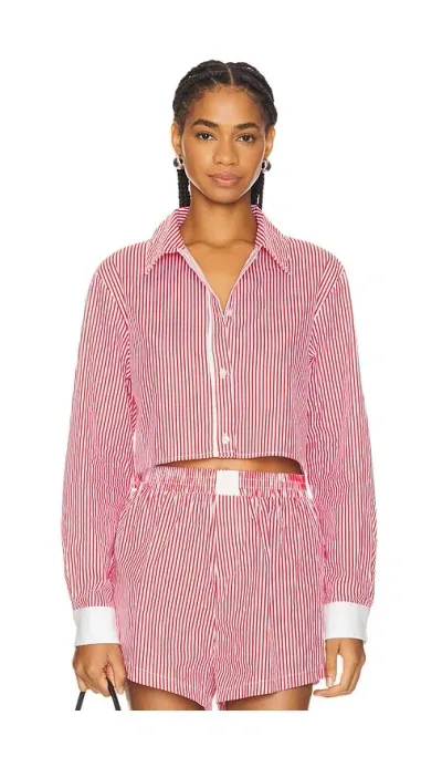 Sndys X Revolve Darian Stripe Shirt In Red