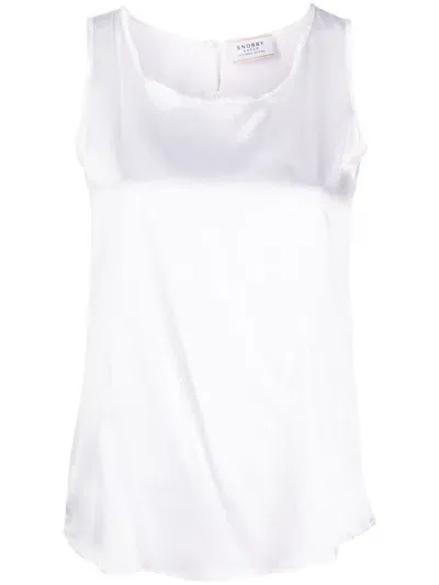 Snobby Sheep Sleeveless Silk Blouse In Weiss