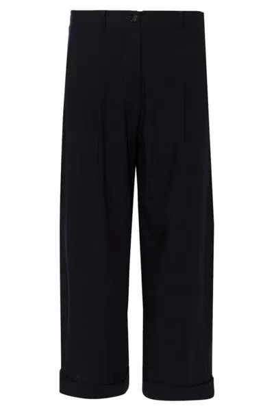 Société Anonyme Cropped Wide-leg Trousers In Navy