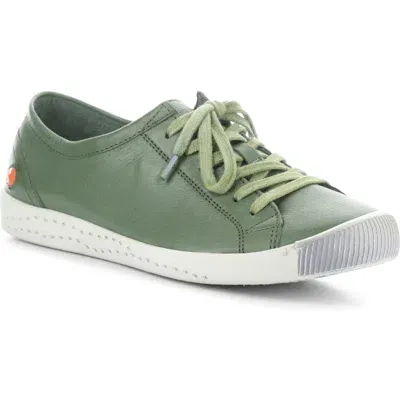 Softinos By Fly London Isla Sneaker In 632 Olive Washed Leather