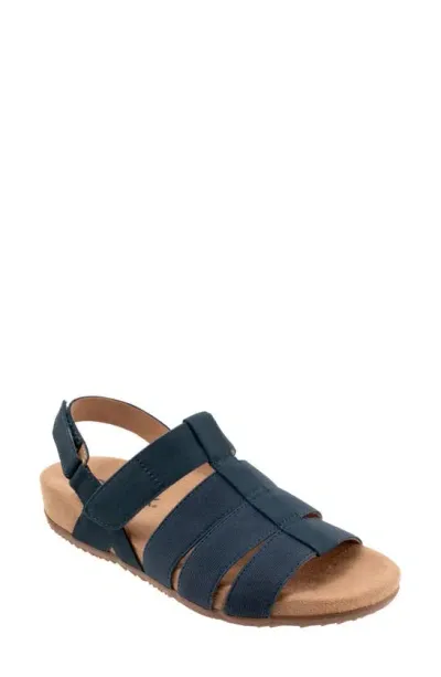 Softwalk Burnaby Slingback Sandal In Navy Nubuck