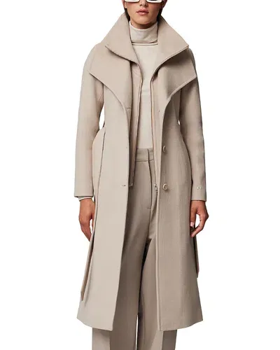 Soia & Kyo Ilana Layered Wool Peacoat With Tie Belt In Hush