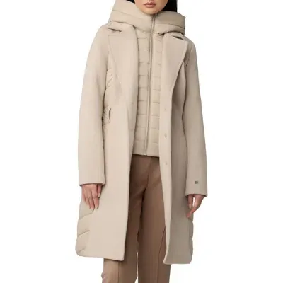 Soia & Kyo Classic Fit Wool Blend Coat With Removable Puffer Bib In Hush