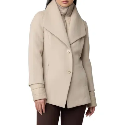 Soia & Kyo Freida Mixed Media Coat With Removable Puffer Bib In Hush