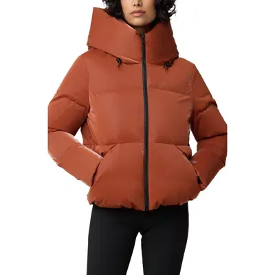 Soia & Kyo Iroh Water Repellent 700 Fill Power Down Hooded Puffer Jacket In Copper