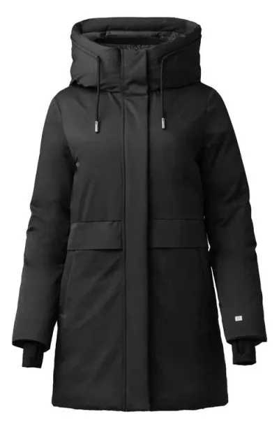 Soia & Kyo Roxann 750 Fill Power Down Hooded Jacket In Black