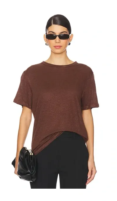 Sold Out Nyc The Linen Perfect Tee In Chocolate