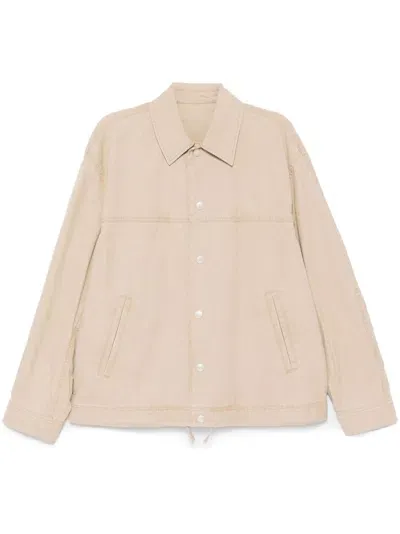 Solid Homme Panelled Shirt Jacket In Neutrals