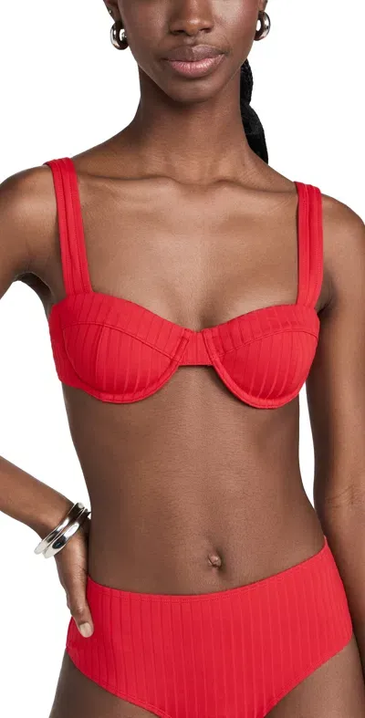 Solid & Striped Lilo Bikini Top Lipstick