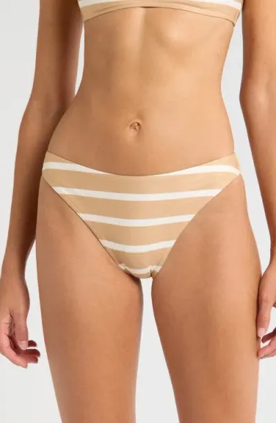 Solid & Striped Daniela Bikini Bottoms In Camel Stripe