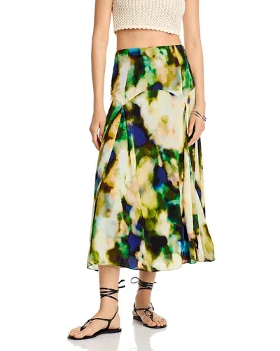 Solid & Striped The Gray Skirt In Blurred Floral