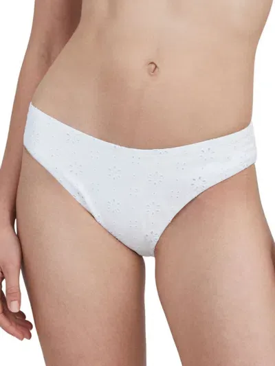 Solid & Striped Women's The Daphne Eyelet Bikini Bottom In Optic White