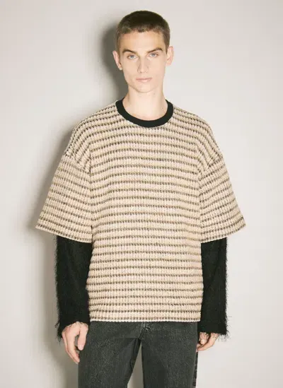 Song For The Mute Double-layered Sleeves Sweater In Multi