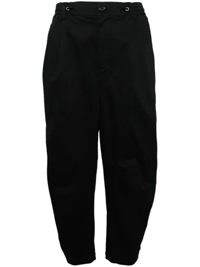 Songzio Knee Fold Carrot Trousers In Black