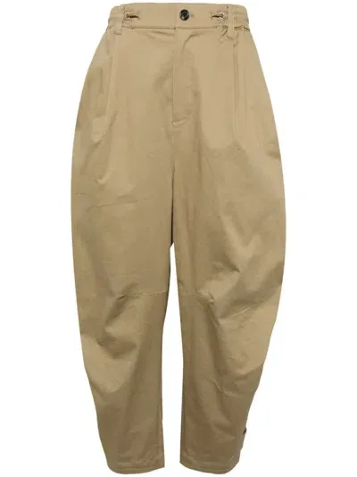 Songzio Knee-fold Tapered Trousers In Brown