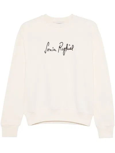 Sonia Rykiel Embroidered-logo Sweatshirt In White