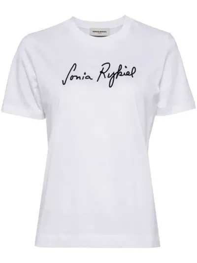 Sonia Rykiel Embroidered Logo T-shirt In White