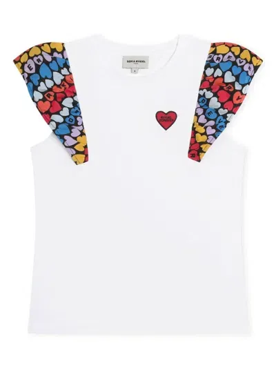 Sonia Rykiel Enfant Kids' Colour-block Panelled Cotton T-shirt In White