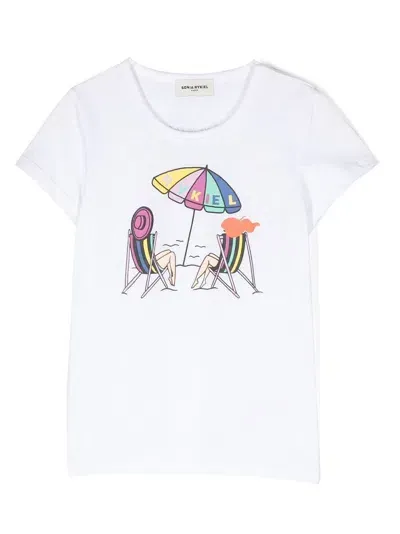 Sonia Rykiel Enfant Kids' Graphic-print Short-sleeve T-shirt In White