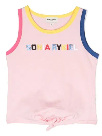 Sonia Rykiel Enfant Kids' Logo-embroidered Tank Top In Pink