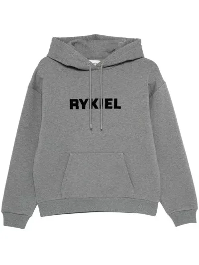 Sonia Rykiel Flocked-logo Hoodie In Grey