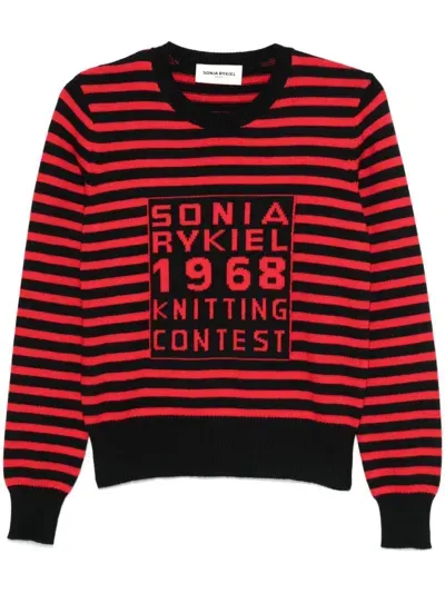 Sonia Rykiel Knitting Contest Sweater In Red