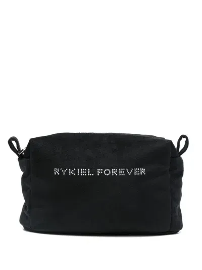 Sonia Rykiel Velvet Wash Bag In Schwarz