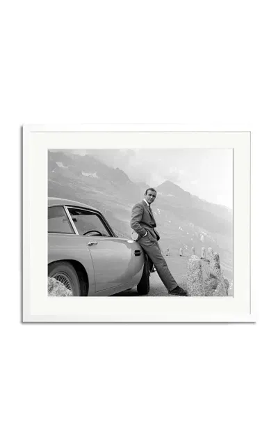 Sonic Editions Connery And His Aston Martin Framed Photography Print In White