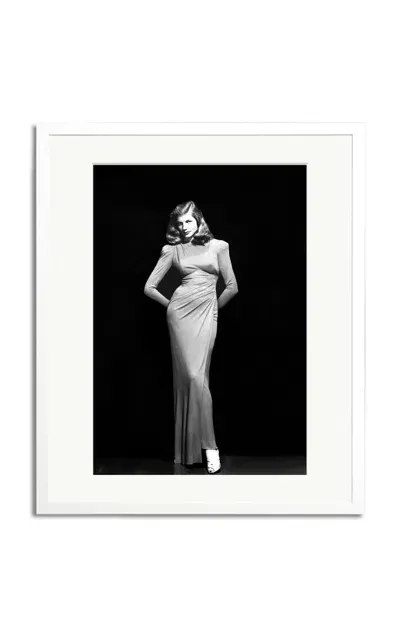 Sonic Editions Lauren Bacall Posing Framed Photography Print In White