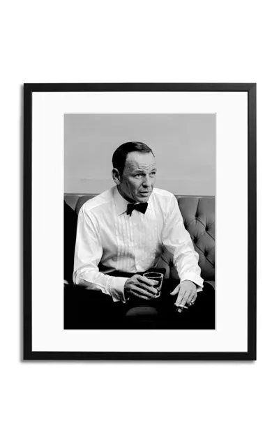 Sonic Editions Sinatra Getting A Drink Framed Photography Print In Black