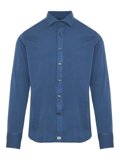 Sonrisa Logo Patch Straight Hem Shirt In Blue