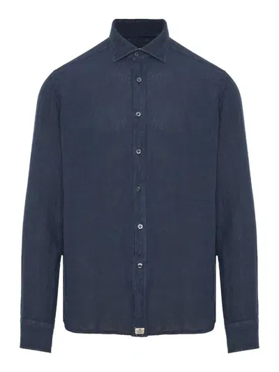 Sonrisa Logo Patch Straight Hem Shirt In Blue