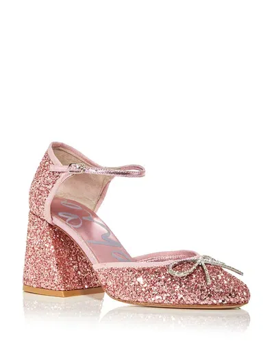 Sophia Webster Women's Pirouette Bow Embellished Pumps In Pink Glitter