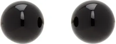 Sophie Buhai Black Onyx Boule Stud Earrings In Sterling Silver, Ony