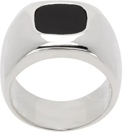 Sophie Buhai Silver Godfather Ring In Onyx