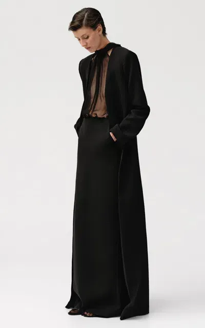 Sophie Et Voila Tailored Wool Crepe Blazer In Black