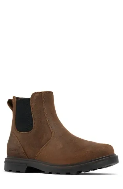 Sorel Carson Waterproof Chelsea Boot In Tobacco/black