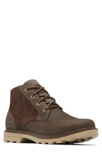 Sorel Carson Waterproof Chukka Boot In Blackened Brown/khaki