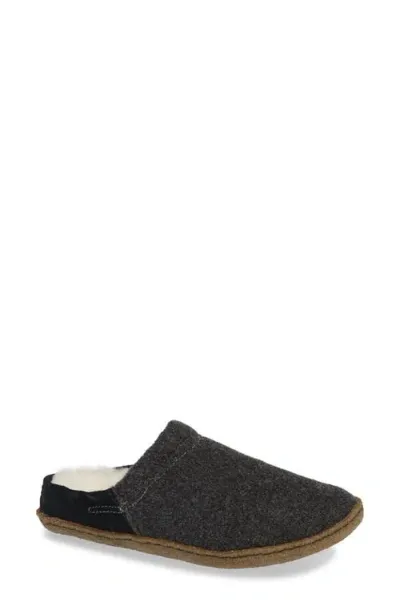 Sorel Nakiska Scuff Slipper In Black/natural