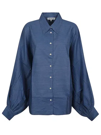 Sosue Antonia Oversized Denim Blouse In Blue