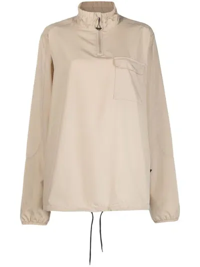 Soulland Funnel-neck Zip-fastening Jacket In Neutrals