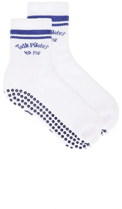 Souls. Talk Pilates To Me Grip Socks In White