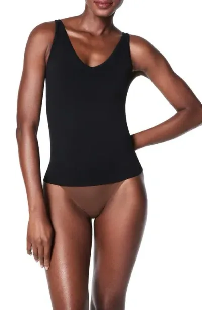 Spanx Everyday Seamless Shaping Tank Top In Very Black