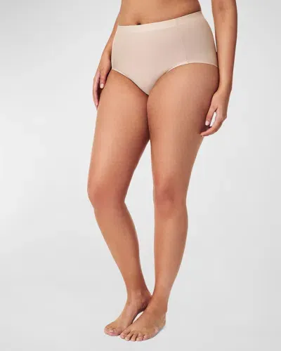 Spanx Sheer Power High-rise Briefs In Champagne Beige