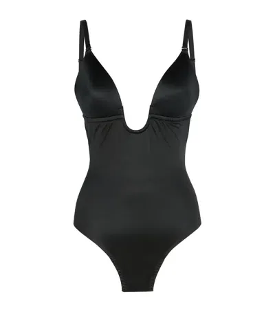 Spanx Suit Your Fancy Plunge Thong Bodysuit - Medium Control In Black